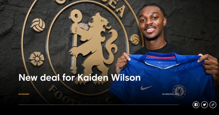 半岛体育下载-官方：切尔西与20岁中卫凯登·威尔逊续约至2030年